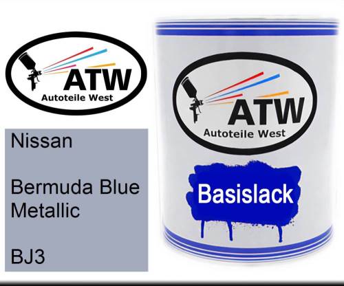 Nissan, Bermuda Blue Metallic, BJ3: 1L Lackdose, von ATW Autoteile West.